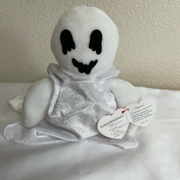 COPY Adorable 1999 Ty Beanie Babies Sheets The Ghost
